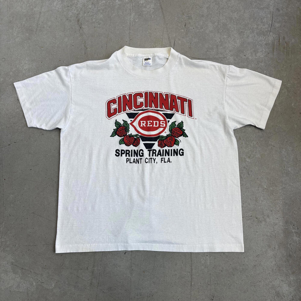 Vintage 80s MLB Cincinnati Reds Spring Training Strawberry Logo T-Shirt Large